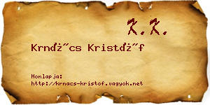 Krnács Kristóf névjegykártya