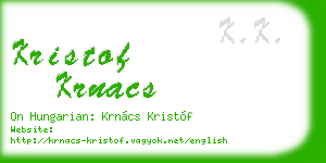kristof krnacs business card